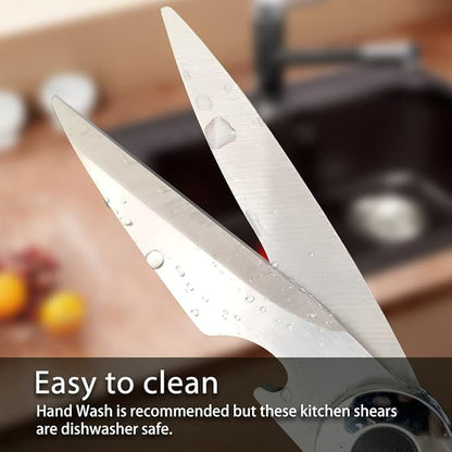 Kitchen Scissors 2 Pack Kitchen Shears All Purpose Heavy Duty Dishwasher Safe Multipurpose Utility Sharp Scissors for Food, Meat, poultry, Vegetable - Image 5