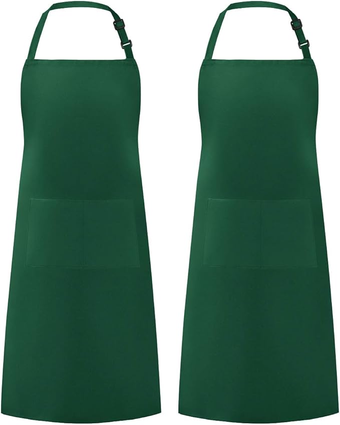 Syntus Apron for Men Women, Adjustable Cooking Kitchen Chef Aprons with 2 Pockets, Cotton/Polycotton/Polyester by Syntus