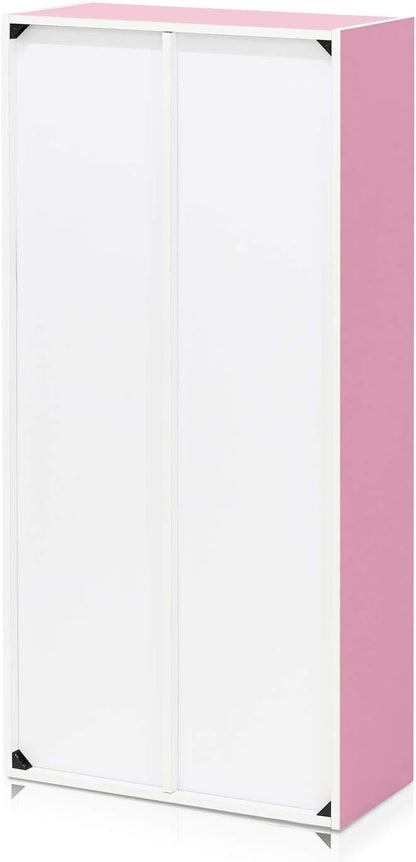 Furinno LUDER Book Shelf, 7-Cube Bookshelf, Bookcase with Open Shelves, 9.4 x 19.5 x 41.7, Easy Assembly, for Living Room, Bedroom, Home Office, White/Pink - Image 11
