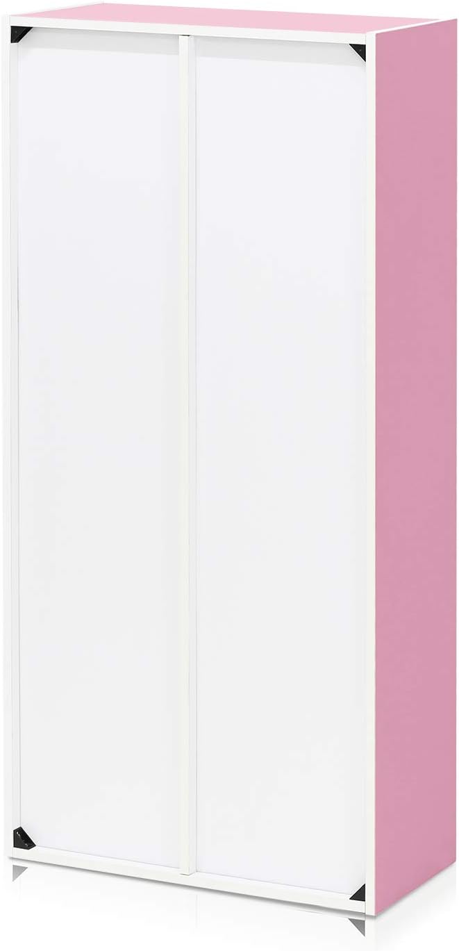 Furinno LUDER Book Shelf, 7-Cube Bookshelf, Bookcase with Open Shelves, 9.4 x 19.5 x 41.7, Easy Assembly, for Living Room, Bedroom, Home Office, White/Pink - Image 9