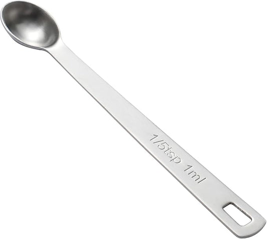 1PCS 1/5 Teaspoon(1/5tsp, 1ml) Single Tiny Measuring Spoon, Small Individual Stainless Steel Measure Spoons Only by BERYLER