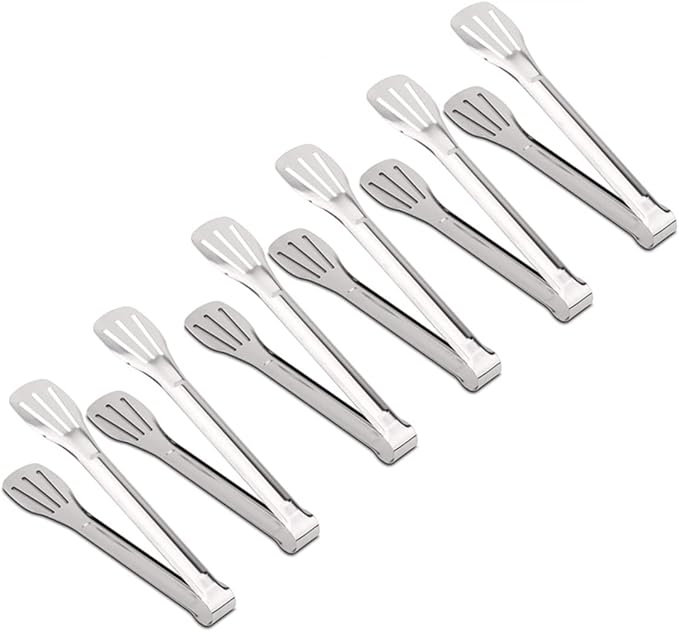 Serving Tongs Kitchen Tongs,Buffet Tongs, Stainless Steel Food Tong Serving Tong,small tongs 6 Pack (9 Inch) - Image 9