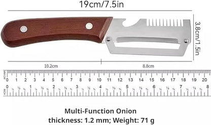 2PCS 3-in-1 Multifunctional Vegetable Peeler, Multifunctional Stainless Steel Peeler, Zero Snag Wooden Peeler, with Bottle Opener & Green Onion Comb Teeth, Kitchen Peeling Tool ﻿ - Image 7
