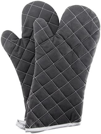 ARCLIBER Oven Mitts Heat Fire Resistant Oven Mitts 425 ° F, Quilted Terry Cloth Cotton Soft Lining Oven Gloves, Extra Long Kitchen Mittens for Cooking Baking by ARCLIBER