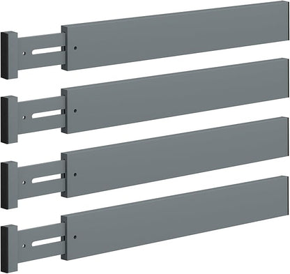 4 PCS Drawer Divider, 17"-22" Adjustable Bamboo Drawer Dividers Organizers, Expandable Separators for Kitchen, Clothes, Dressers, Home, Office, Gray by Unknown