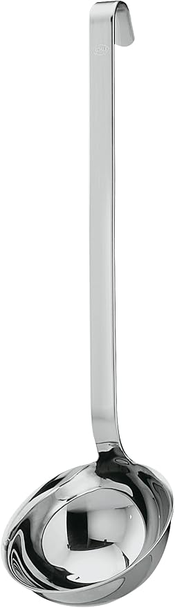Rosle 10010 Stainless Steel Hooked Handle Ladle with Pouring Rim Serving Spoon 8 Ounce by Rosle