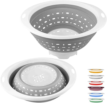 QiMH Collapsible Colander and Strainer, 5 Quart(1.25 gal), Heavey Duty Kitchen Drainer Basket for Pasta, Veggies and Fruits, New Home Apartment Essentials by Qimh