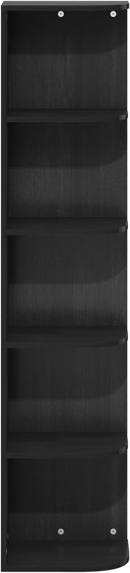 Furinno PASIR Book Shelf, 5-Tier Corner Bookshelf with Open Shelf, Standing Bookcase, 9.3 x 12 x 51.7, for Organization and Storage, for Living Room, Bedroom, Home Office, Blackwood - Image 6