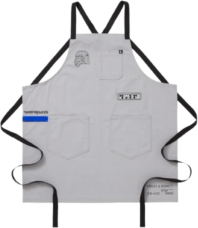 hedley & bennett Crossback Apron Collection - Adjustable Chef Aprons with 3 Pockets for Cooking and Grilling, STAR WARS™ Stormtrooper