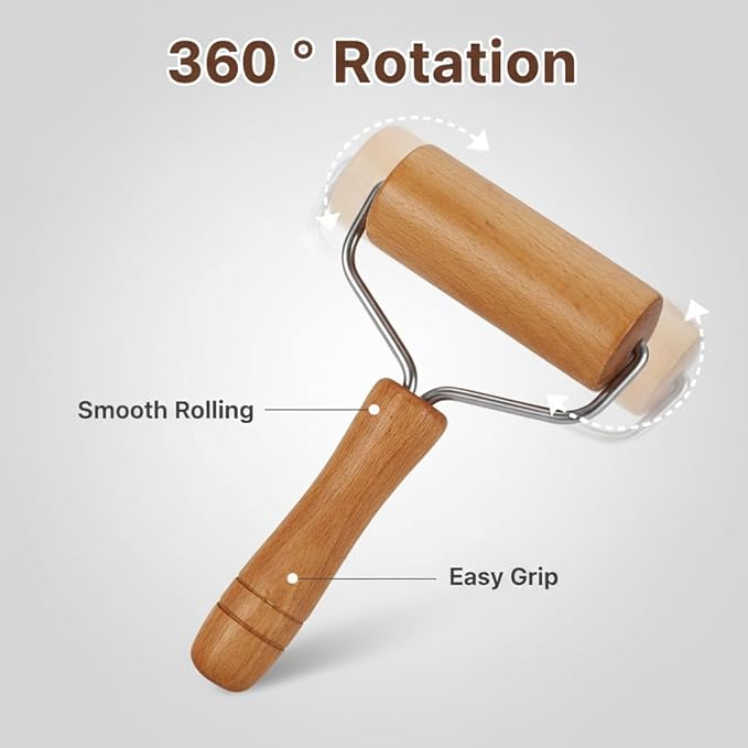 Small Rolling Pin, Pizza Dough Roller, Non Stick Wood Pastry Roller, Kitchen Wooden Rolling Pins for Baking Cooking Cookie Bread Tortilla Dumpling Fondant Clay (Style 2) - Image 6