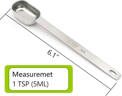 1PCS 1tsp (1/3tbsp, 5ml) Single Measuring Spoon, Stainless Steel Long Handle Individual Teaspoons Only - Image 2