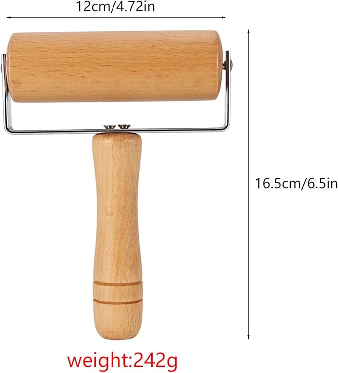 Small Rolling Pin, Pizza Dough Roller, Non Stick Wood Pastry Roller, Kitchen Wooden Rolling Pins for Baking Cooking Cookie Bread Tortilla Dumpling Fondant Clay (Style 3) - Image 4