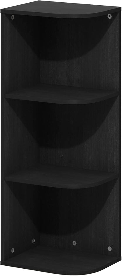 Furinno PASIR Book Shelf, 3-Tier Corner Bookshelf with Open Shelf, Standing Bookcase, 9.3 x 12 x 31.5 for Organization and Storage, for Living Room, Bedroom, Home Office, Blackwood - Image 5