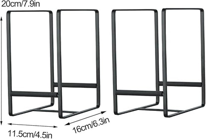2 Pack Large Plate Holders Organizers Upright Cabinet Dish Drying Racks Metal Plate Dish Organizers Racks Stands for Countertop and Cupboard 7.87in. x 6.29in. x 4.52in. Black