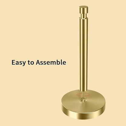 YUMORE Paper Towel Holder Countertop, Paper Towel Holder with Weighted Base Non Slip, Standing Paper Towel Roll Holder for Kitchen Bathroom, Stainles Steel (Gold) - Image 5