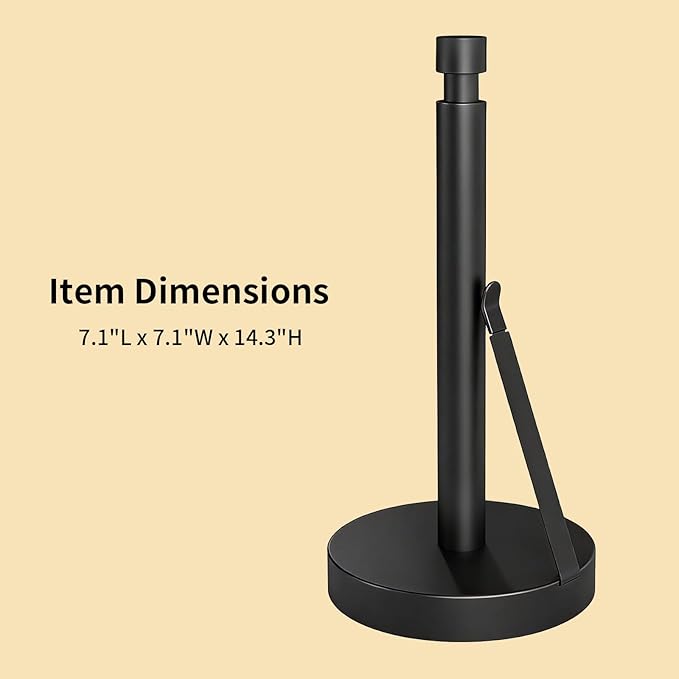 YUMORE Paper Towel Holder Countertop, Paper Towel Holder with Weighted Base Non Slip, Standing Paper Towel Roll Holder for Kitchen Bathroom, Stainles Steel - Image 7