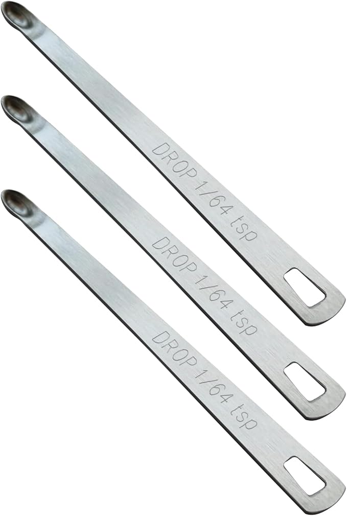 3PCS 1/64 Teaspoon(1/64tsp, 0.08ml, Drop) Single Tiny Measuring Spoon, Small Individual Stainless Steel Measure Spoons Only by BERYLER