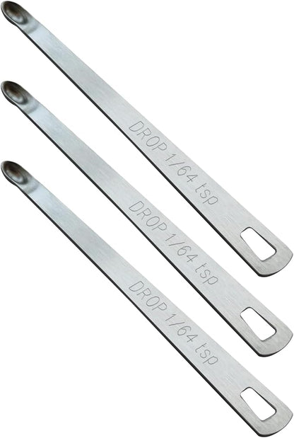 3PCS 1/64 Teaspoon(1/64tsp, 0.08ml, Drop) Single Tiny Measuring Spoon, Small Individual Stainless Steel Measure Spoons Only by BERYLER
