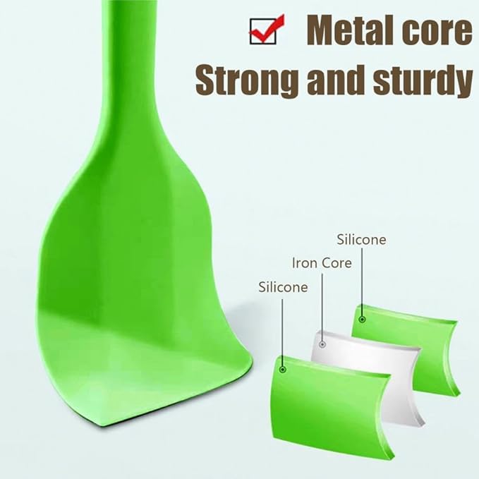 8 Pieces Silicone Spatulas,8.5 inch Non-stick with Stainless Steel Core,Heat Resistant-500℉, Food Grade Dishwasher Safe, for Mixing,Cooking,Baking (Mixed color) - Image 4