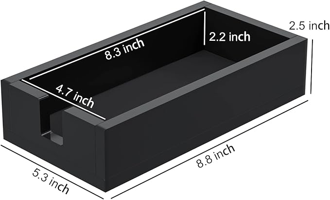 HIIMIEI Acrylic Napkin Holder for Bathroom, Black Acrylic Guest Towel Holder, Bathroom Napkins Guest Disposable Holder, Hand Towel Tray for Kitchen, Parties, Weddings, Party, Hotel, Restaurant（Black） - Image 2