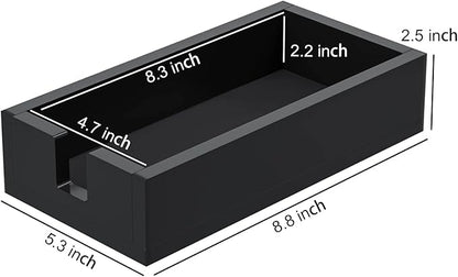 HIIMIEI Acrylic Napkin Holder for Bathroom, Black Acrylic Guest Towel Holder, Bathroom Napkins Guest Disposable Holder, Hand Towel Tray for Kitchen, Parties, Weddings, Party, Hotel, Restaurant（Black） - Image 2