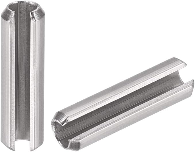 uxcell Slotted Spring Pin - M4 x 10mm 304 Stainless Steel Split Spring Roll Dowel Pins Plain Finish 20Pcs