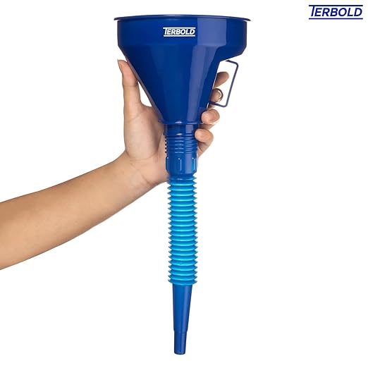 Automotive Flex Funnel with Hose | Wide Mouth Flexible Oil Funnel for Automotive Use - Gas, Transmission Fluid, Car Fuel, Oil Change (Blue) - Image 6