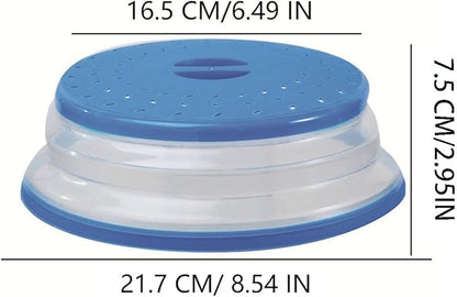 Small Collapsible Microwave Splatter Cover, Microwave Plate Cover With Steam Vent(8.5 IN,red)