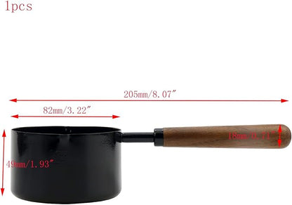 1pcs 1 Cup Measuring Cup with Wooden Handle Stainless Steel Measuring Scoop 250ml Measuring Spoon Black 1 Measuring Cups for Baking Cooking Wet and Dry Ingredients (250ml) - Image 3