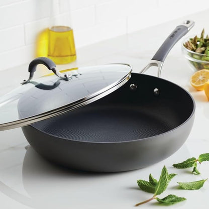Circulon Radiance Deep Hard Anodized Nonstick Frying Pan /Skillet with Lid - 12 Inch, Gray - Image 6