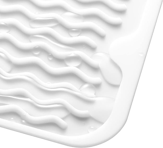 MicoYang Silicone Dish Drying Mat for Multiple Usage,Easy clean,Eco-friendly,Heat-resistant Silicone Mat for Kitchen Counter or Sink,Refrigerator or Drawer Liner White S 12 inches x 6 inches - Image 9