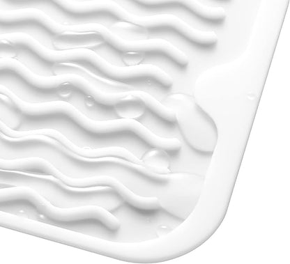 MicoYang Silicone Dish Drying Mat for Multiple Usage,Easy clean,Eco-friendly,Heat-resistant Silicone Mat for Kitchen Counter or Sink,Refrigerator or Drawer Liner White S 12 inches x 6 inches - Image 9