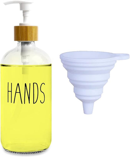 LOOCHICA Clear Glass Soap Bottle - Hands Free Dispenser for Kitchen or Bathroom by Loochica