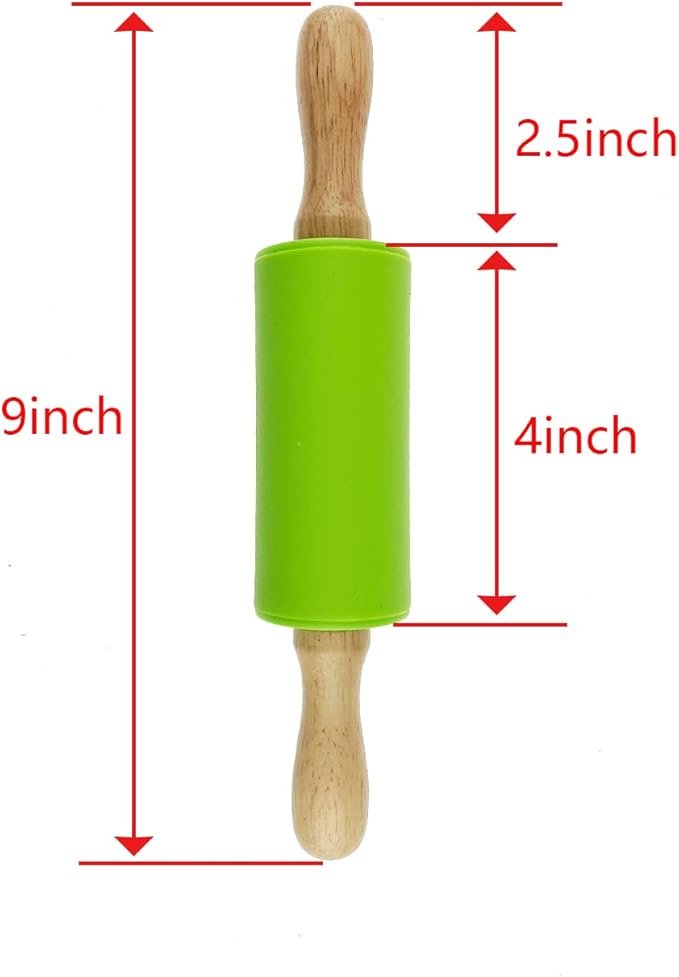 6 Pack Small Rolling Pin for Kids, Kids Rolling Pin for Home Kitchen (6 colors) (9 Inch) - Image 2
