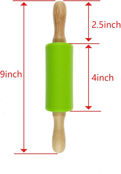 6 Pack Small Rolling Pin for Kids, Kids Rolling Pin for Home Kitchen (6 colors) (9 Inch) - Image 2