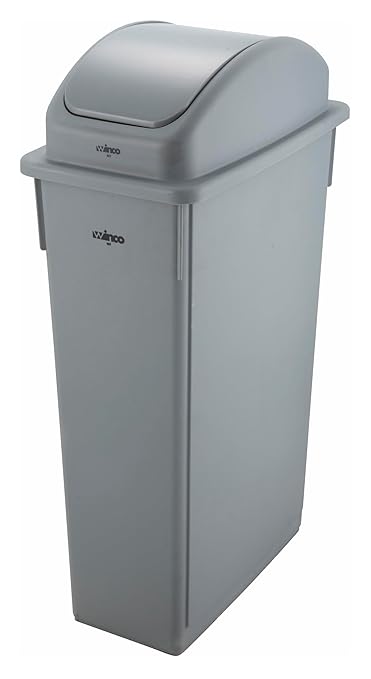 Winco PTC-23SG Slender Trash Can, 23-Gallon, Gray,Medium - Image 2