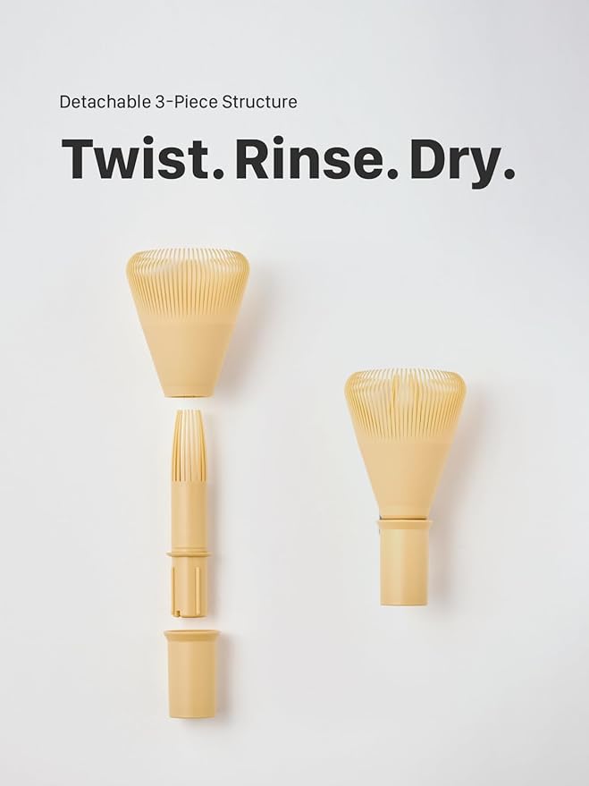 Resin Matcha Whisk Made in Japan - Durable PP Chasen, Bamboo Whisk Alternative for Japanese Tea Ceremony & Daily Latte, Professional Mixing Tool, Easy to Clean