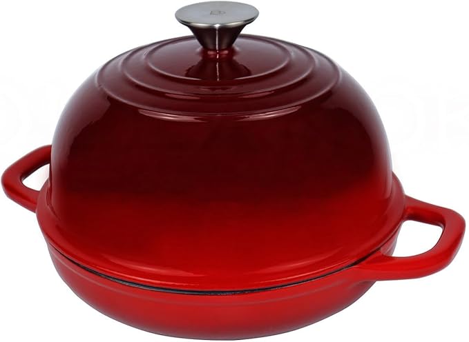 Dutch Oven for Bread Baking Bread Oven for Sourdough Bread Baking, Enameled Cast Iron Dutch Oven Pot with Lid 5 qt Cast Iron Bread Pan, Red - Image 5