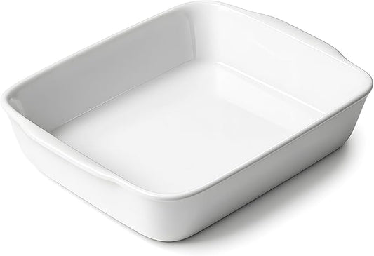 HOMBENE 1.2 QT Ceramic Baking Dish, White Casserole Dish,Lasagna Pan for Oven, Bakeware for Baking, Kitchen Decor, Microwave Oven Safe, Dinner Party (7.1" x 9.1") by HOMBENE