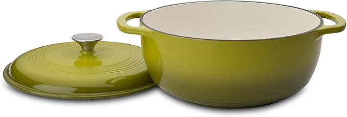 Mercer Culinary Enameled Cast Iron Round Dutch Oven, 6 qt., Avocado - Image 2