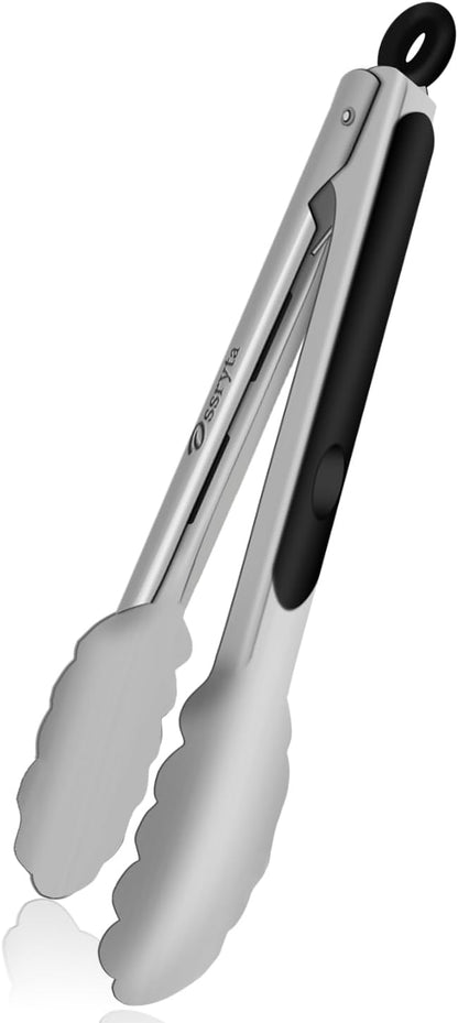 Stainless Steel Small Tong for Cooking - Mini 7 Inch Locking Tongs, Heat Resistant to 600°F, Food Grade Kitchen Metal Tong for Food, Salad, Pasta, Steaks, Vegetables - Dishwasher Safe by Unknown