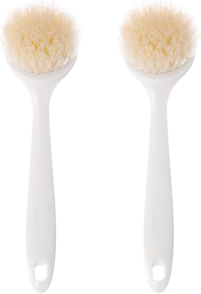 Facjoleco Dish Brush with Handle, Pot Brush, 2 Pack Kitchen Scrub Brushes for Cleaning, Dish Scrubber with Soft Bristles for Sink, Pots, Pans by Unknown
