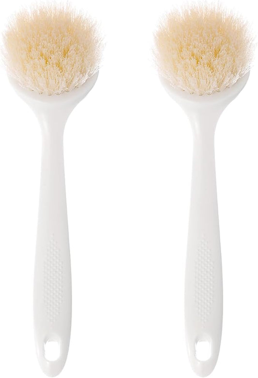 Facjoleco Dish Brush with Handle, Pot Brush, 2 Pack Kitchen Scrub Brushes for Cleaning, Dish Scrubber with Soft Bristles for Sink, Pots, Pans by Unknown