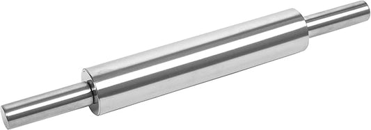 17-Inch Stainless Steel Rolling Pin for Baking - Heavy Duty Metal Dough Roller with Non-Slip Handles for Pizza, Chapati, Cookies & Pastry - Dishwasher Safe by Unknown