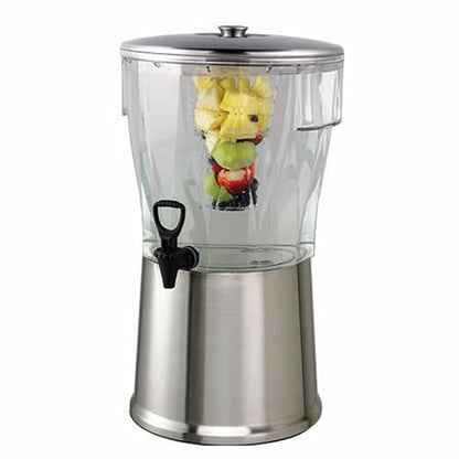 Service Ideas CBDRT5SS Beverage Dispenser, Round, 5 Gallon with Plastic Container and Optional Infuser Tube, Stainless Steel Base and Lid, NSF certified by ServiceIdeas