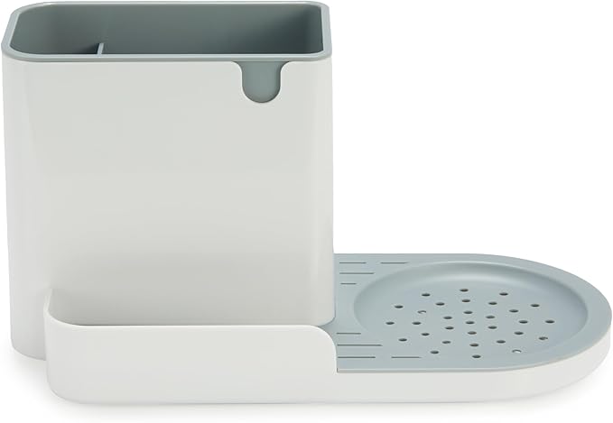 Amazon Basics Kitchen Sink Caddy Organizer for Sponge and Brush Storage, Large, White - Image 3