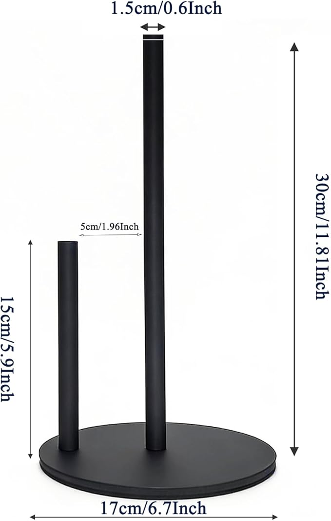 Paper Towel Holder,Stainless Steel Paper Towel Holder Countertop for Kitchen，Black - Image 2