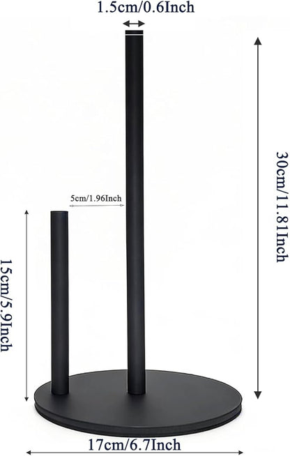 Paper Towel Holder,Stainless Steel Paper Towel Holder Countertop for Kitchen，Black - Image 2