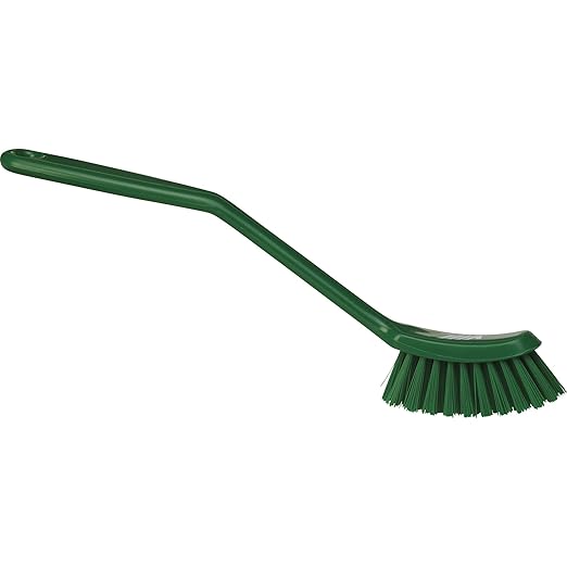 Vikan - Fine Dish Brush - Heavy-Duty, Narrow, Slip-Resistant Cleaning Brush, Polypropylene, Polyester Bristle, 11 Inch, Green, (42872) - Image 3