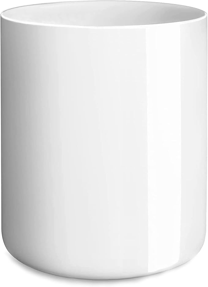 LATCHHOOK White Large Utensil Holder for Kitchen Counter, High 7.2” Glossy Ceramic Utensils Crock for Countertop, Spatula Cooking Utensil Holder Easy to Clean for Farmhouse 7.2×5.8 INCH by LATCHHOOK